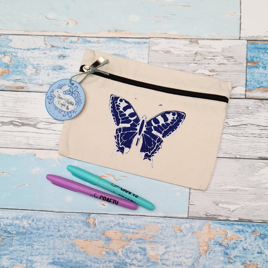 Blue Butterfly Zip pouch