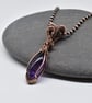 Wire Wrapped Dainty Amethyst and Copper Pendant - Image 10