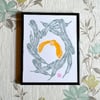 Barn Owl Lino Print- a rustle of feathers