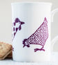 Fine Bone China Mug with chickens or hens inspired by Indian woodblock prints. - Image 9
