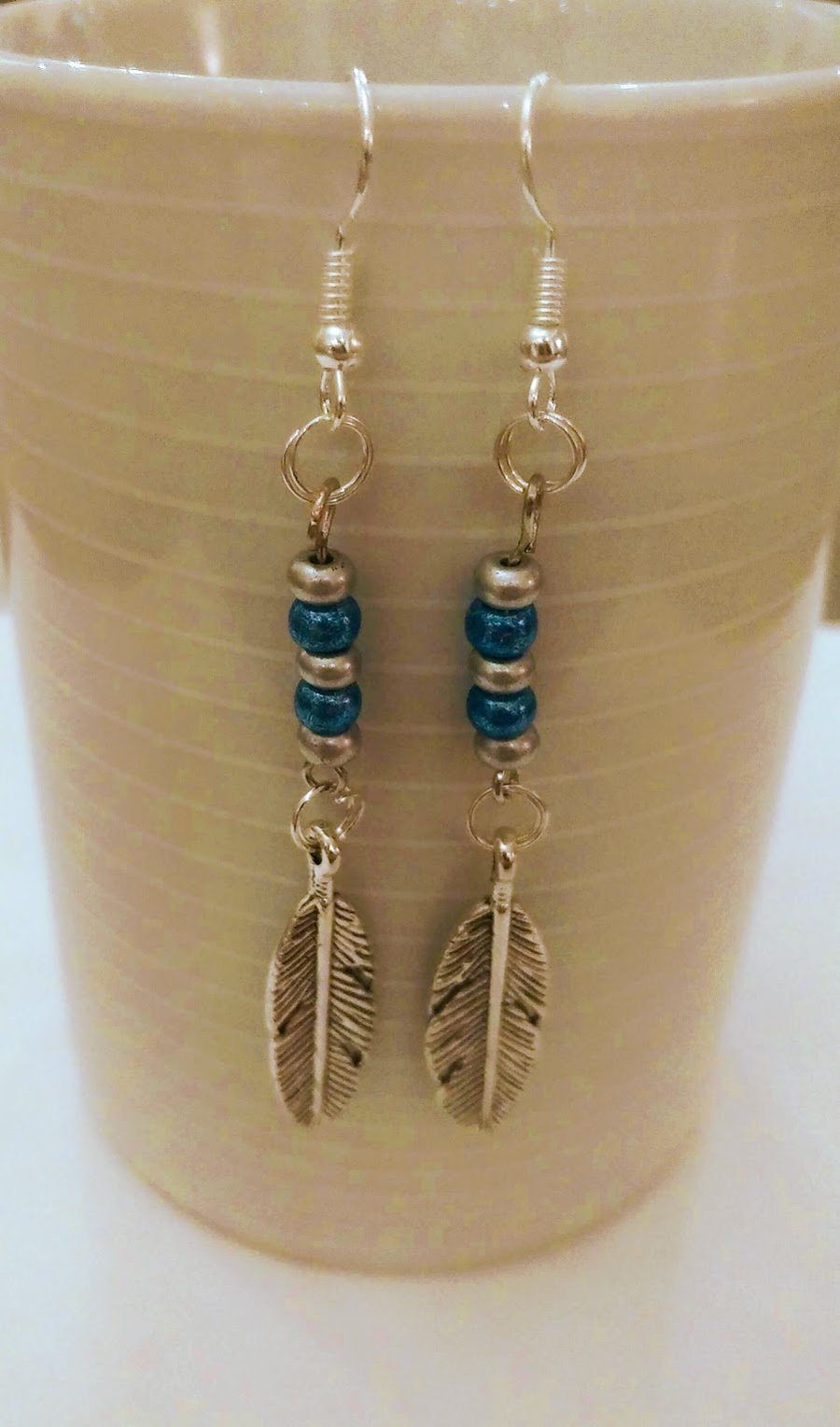 Rochelle Bead Leaf Charm Earrings