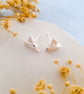 Recycled Silver Hummingbird Stud Earrings - Nature Inspired Bird Earrings - Image 7