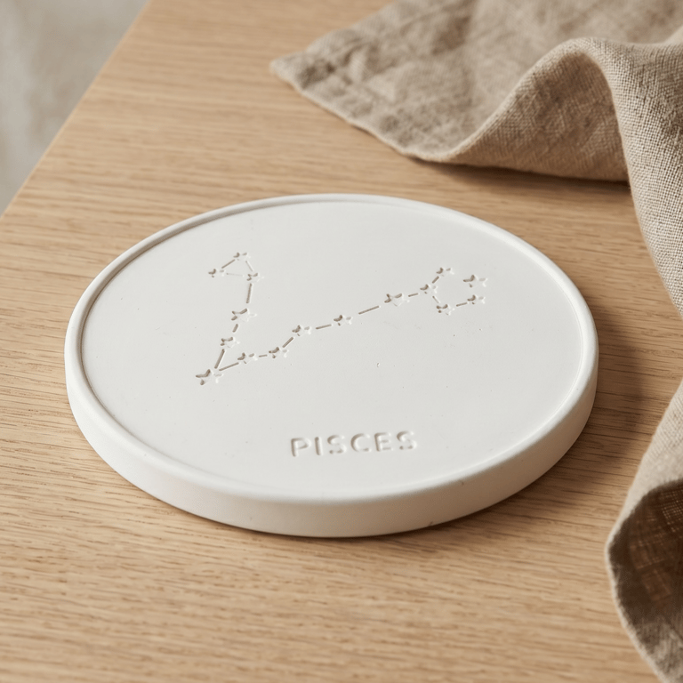 Pisces Constellation Coaster Gift for Astrology Lovers February March Birthday
