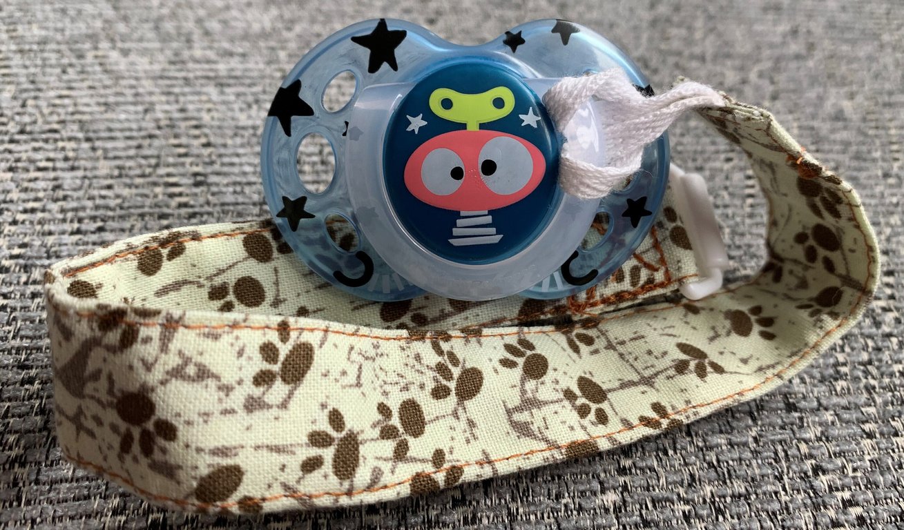 Paw prints 100% Cotton Pacifier Clip