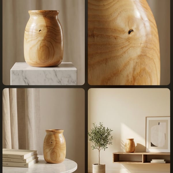 Beautiful ash wood vase
