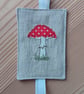 Elasticated Bookmark with Appliquéd Mushroom - Image 4