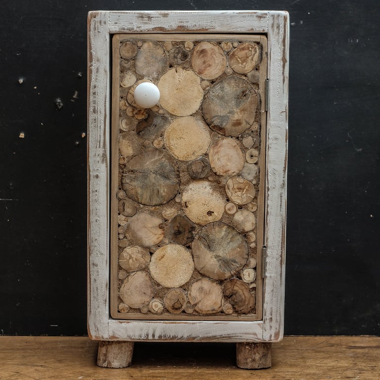 Driftwood and Reclaimed Wood Bedside Cabinet, Coastal Style, Beach Hut