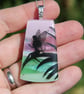 Dichroic Glass Fairy Necklace: Fused Glass Landscape Pendant F10