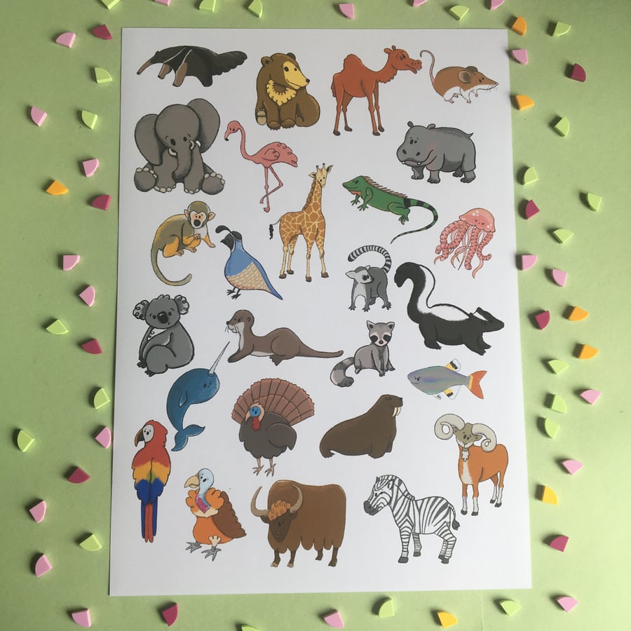 Animal A-Z poster, A Sloth, A Parade and A Stench
