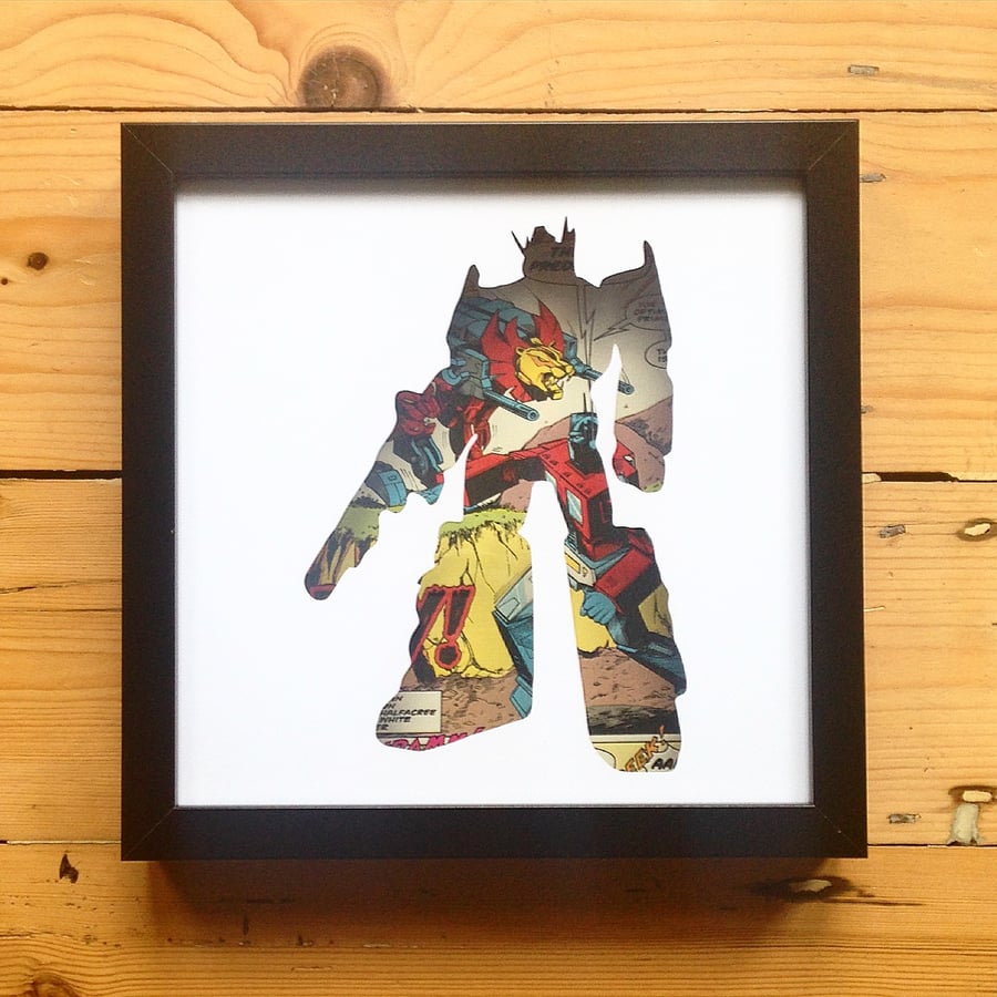 Optimus Prime Silhouette Comic Wall Art Picture Transformers