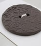 Large Black Spiral Texture Ceramic Button - Image 2