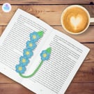 Forget me not crochet bookmark. Forget-me-not bookmark. Flower bookmark.