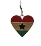 Ghanaian flag earrings, love Ghana,loveheart jewellery,african queen,west africa - Image 2