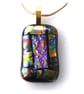 Red Tartan Glass 234 Pendant Gold plated chain - Image 4