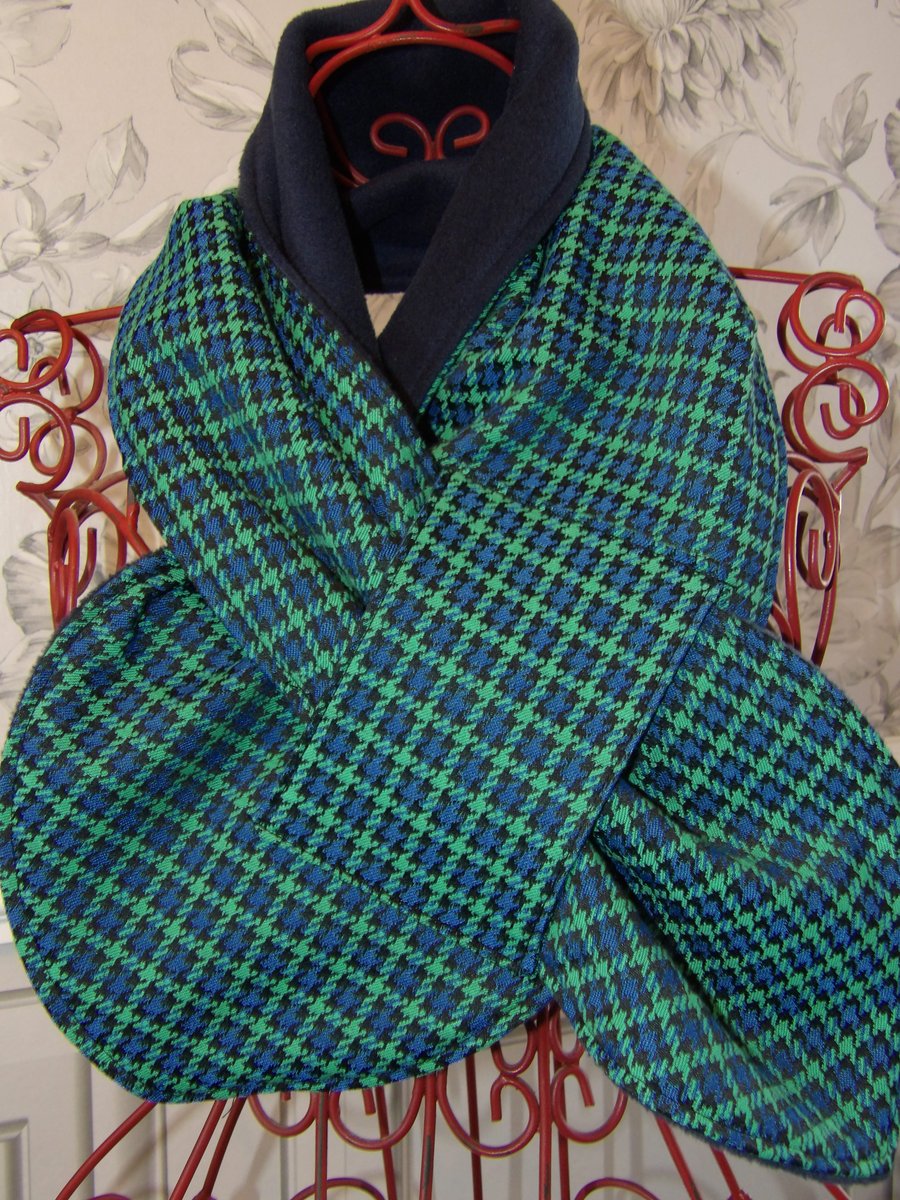 Next fabric Neck warmer Scarf, neck gaiter, cowl, snood, Fleece Lined 