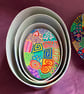 Set of 4 oval, hand painted gift boxes - Image 9