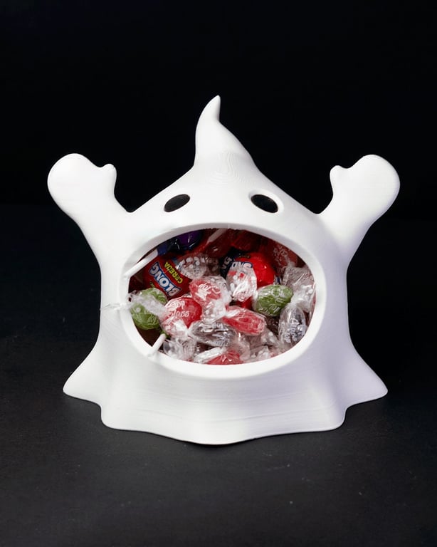 Glutton Ghost Bowl - 3D Printed - Halloween - Candy Bowl