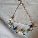 Silver plated bracelet with beads