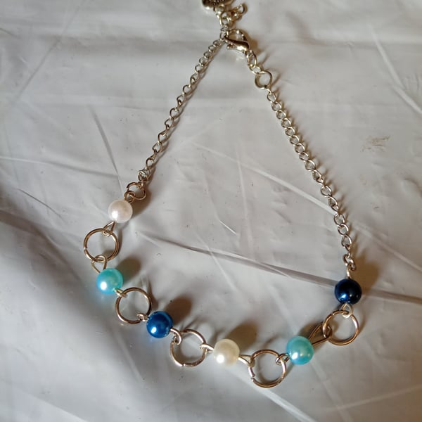 Silver plated bracelet with beads