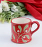 Christmas Red Mistletoe Country Mug - Hand Painted - Image 4