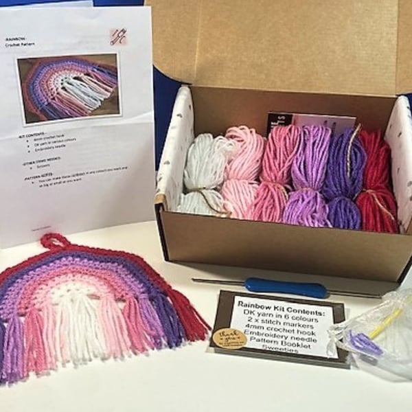 CROCHET KIT, 2 x Rainbow Crochet Kit, Crochet Rainbows, Crochet Set 