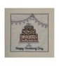 Embroidered Wedding Cake Card: Textile Congratulations Card - Image 3