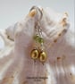 Designer Rice Pearl, Ethopian Wello Opal & Peridot Sterling Silver Earrings - Image 1