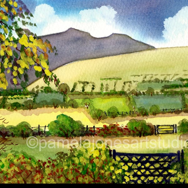 Brecon Beacons, South Wales, Original Watercolour, Landscape, in 14 x 11'' Mount