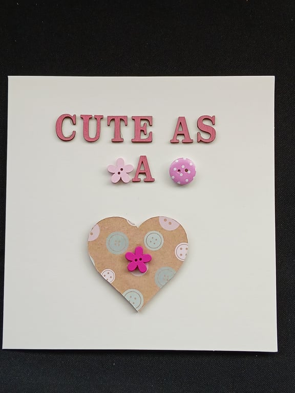 Handmade new baby girl card
