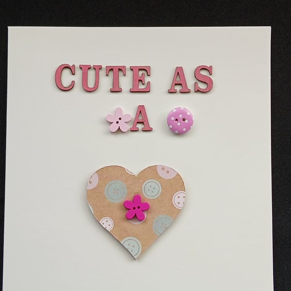 Handmade new baby girl card