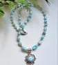 Designer Luxury Larimar Sterling Silver Necklace  - Image 8