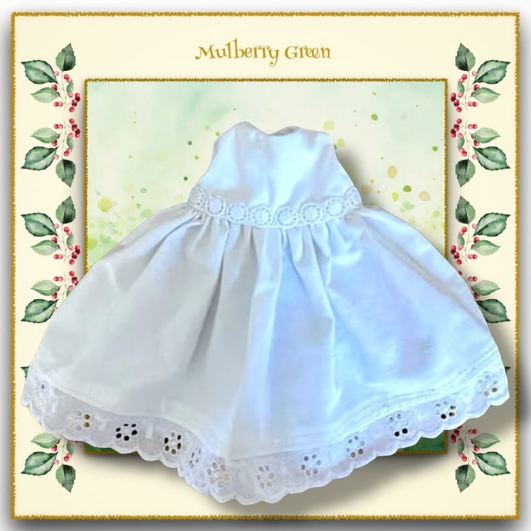 White Broderie Anglais Trimmed Dress