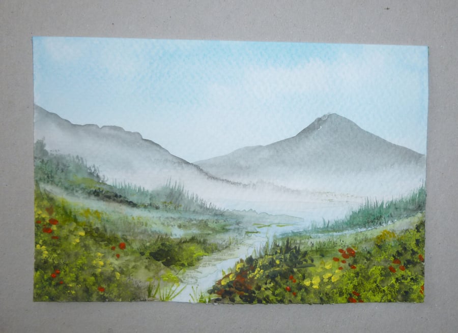 original art watercolour miniature painting ( ref FA 327 H1 )
