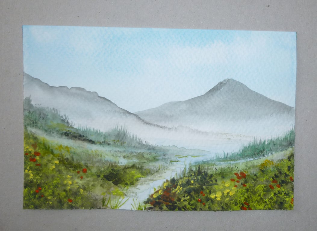 original art watercolour miniature painting ( ref FA 327 H1 )