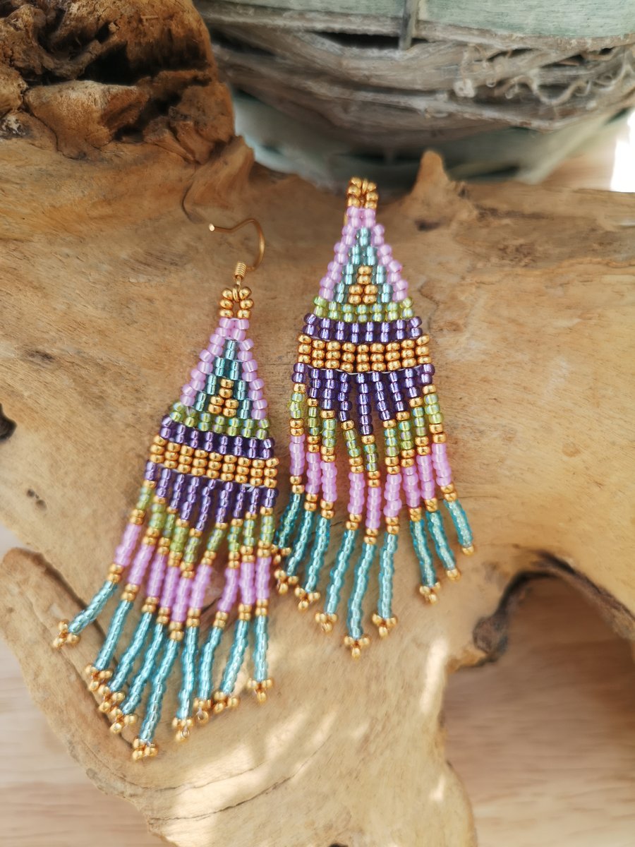 Fringe tassel handmade earrings  