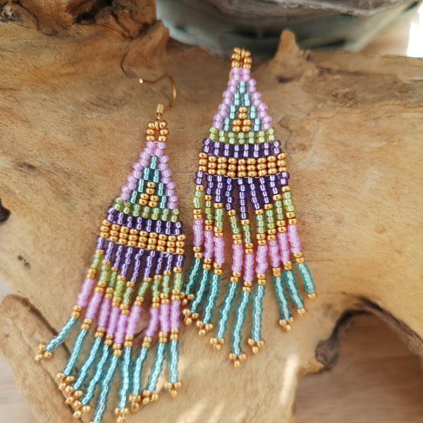 Fringe tassel handmade earrings  