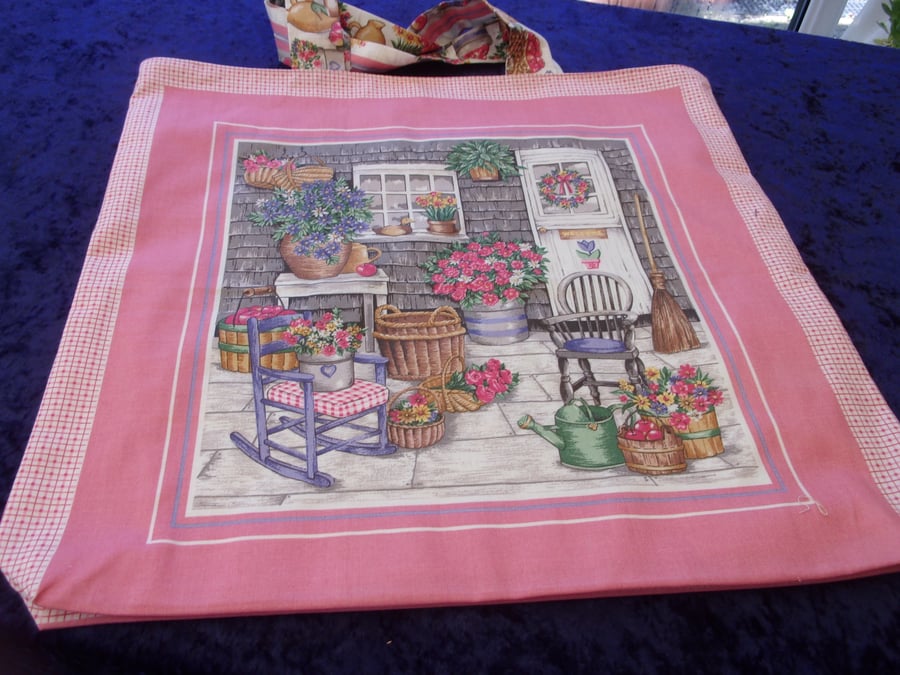 Courtyard Garden Picture Fabric Bag