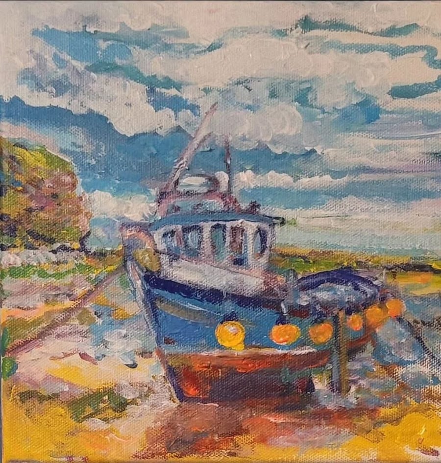 Boat card of Staithes Harbour ( cobble)