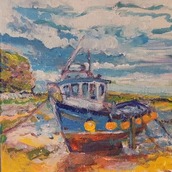 Boat card of Staithes Harbour ( cobble)