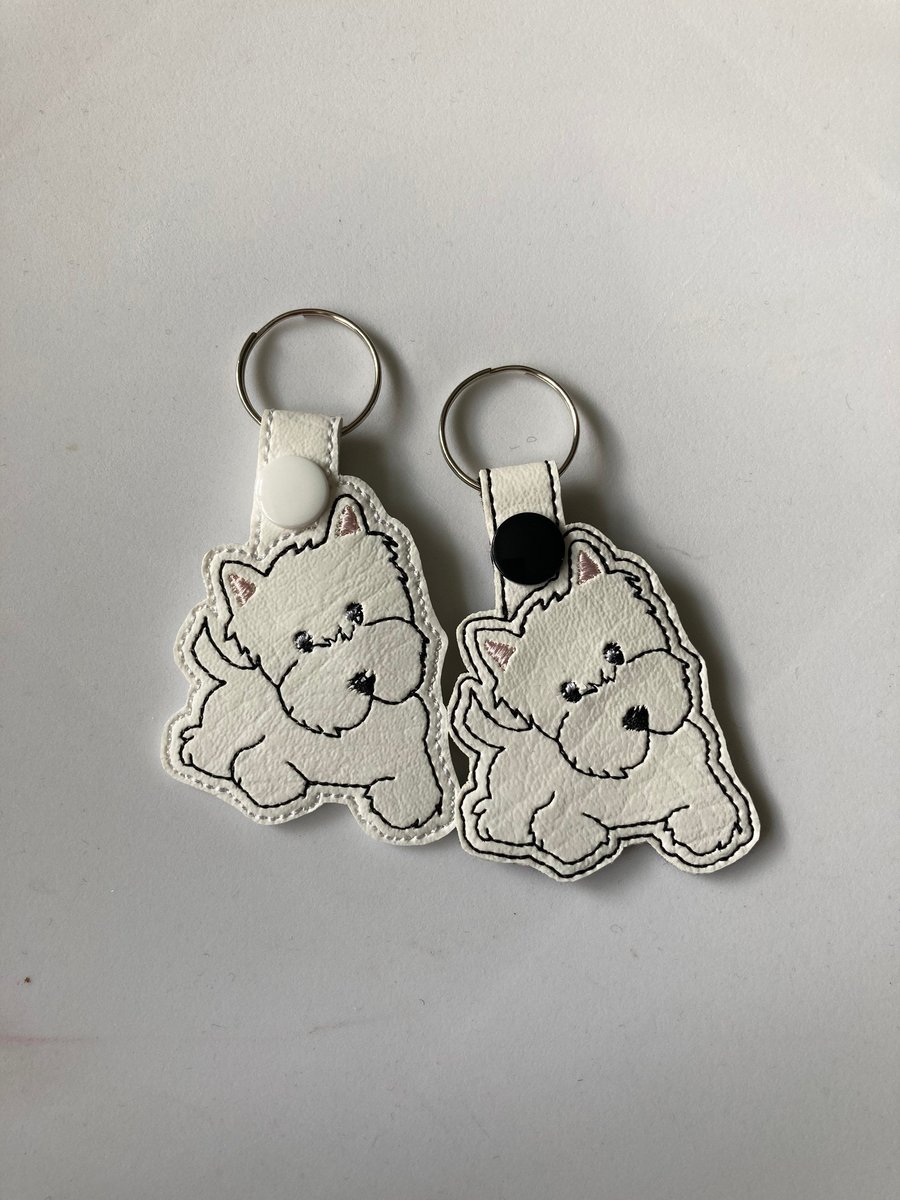 189. Westie dog keyring