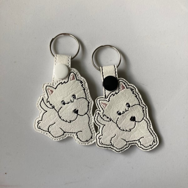 189. Westie dog keyring