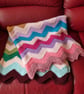 Colourful handmade knitted blanket - zigzag design - Image 1