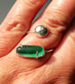 Green Seaham Multi Seaglass Adjustable Ring Handmade Sterling Silver - Image 5