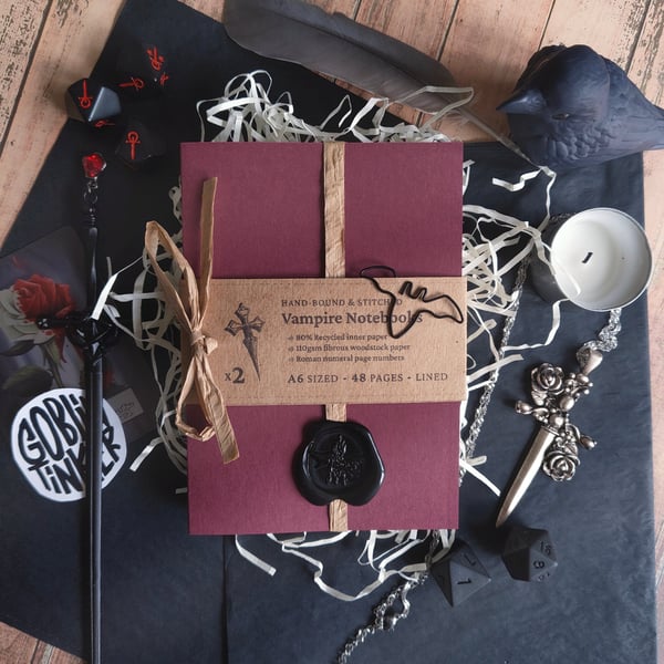 Pair of Vampire Notebooks - Lined - A6