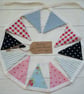 Pink Red and Blue Cotton Mini Bunting - Image 1