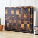 Large Walnut End Grain Chopping Board with Juice Groove - Handmade Butcher Block