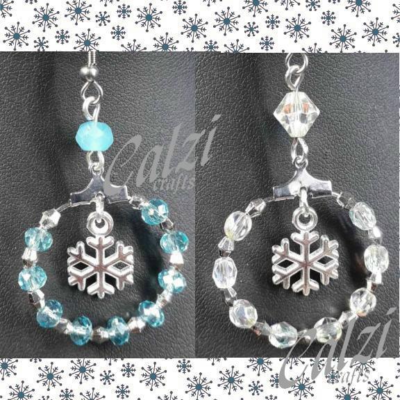 Snowflake Charm Hoop Earrings