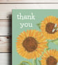 Thank You card sunflowers and bees blank card  - Image 3