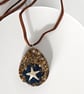 Resin Starfish Necklace: Ocean Teardrop Pendant, Suede Cord - Handmade