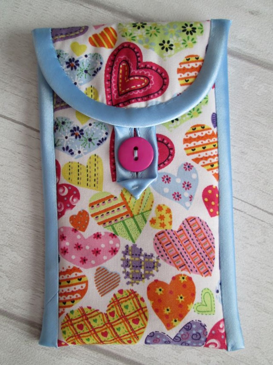 Patchwork Hearts Glasses or Phone Case